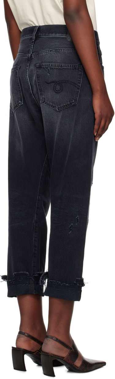 Дънки R13 R13 Crossover Cropped Jeans Черно | R13W2048-394, 2
