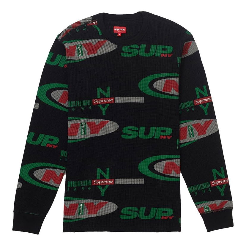 Пуловер Supreme Supreme NY Waffle Thermal Черно | SUP-FW18-912