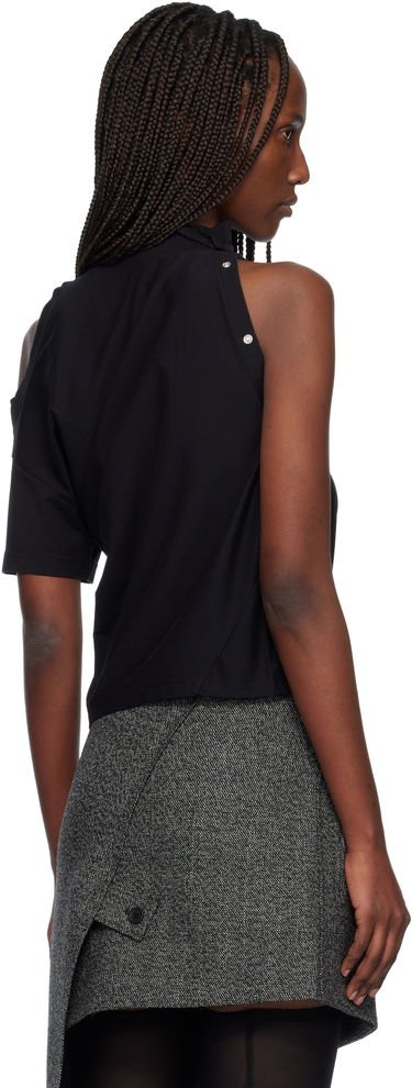 Тениска Courrèges Courrèges Twisted Jersey T-shirt Черно | 425JTS231JS0233, 2