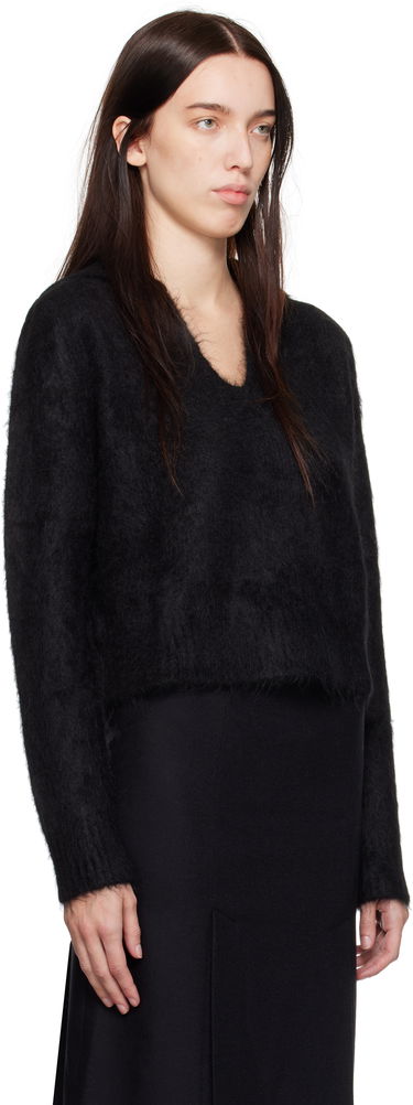 Пуловер Loulou de Saison Loulou de Saison Ambrose Cropped Collared Sweater Сиво | AMBROSE, 4