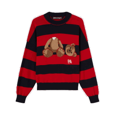 Пуловер Palm Angels Bear Striped Sweater Червено | PMHE007S22KNI0014660, 0