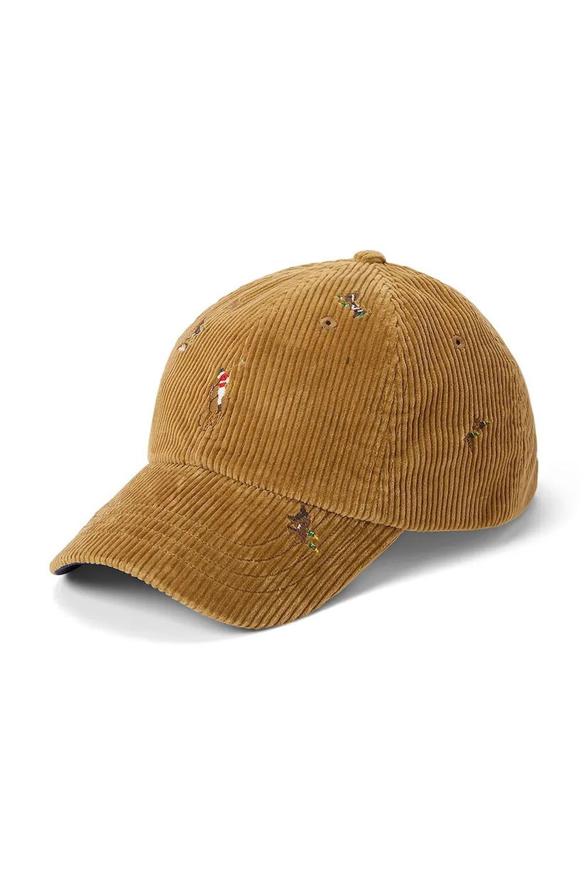 Шапка с козирка Polo by Ralph Lauren Corduroy Baseball Cap with Embroidered Details Кафяво | 710979195