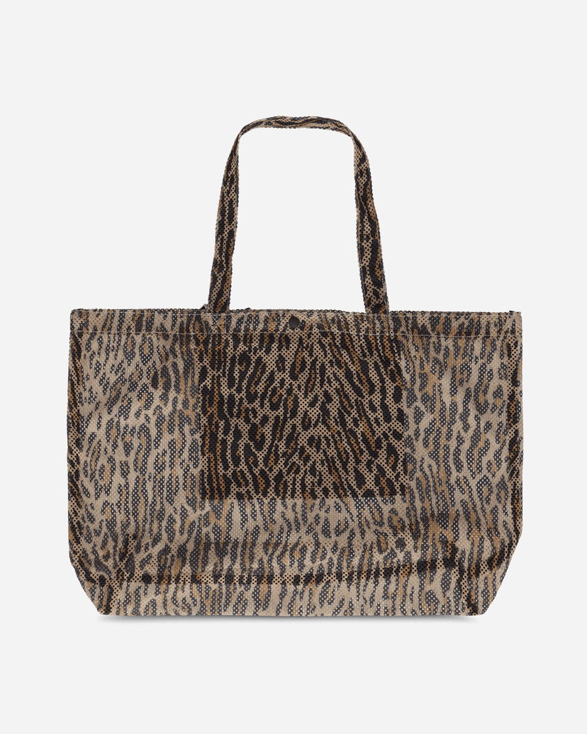 Голяма пазарска чанта WACKO MARIA Speak Easy Leopard Tote Bag Кафяво | 25SS-WMA-BG06 BEIGE