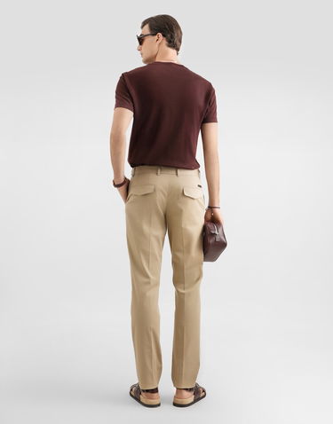 Тениска Dolce & Gabbana Cotton T-shirt with Crest Embroidery and Pocket Кафяво | G8RA2ZG7PZEM5039, 2