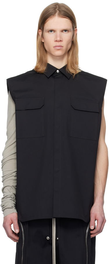 Риза Rick Owens Rick Owens Hollywood Jumbo Sleeveless Shirt Черно | RU01E5239 TE, 0