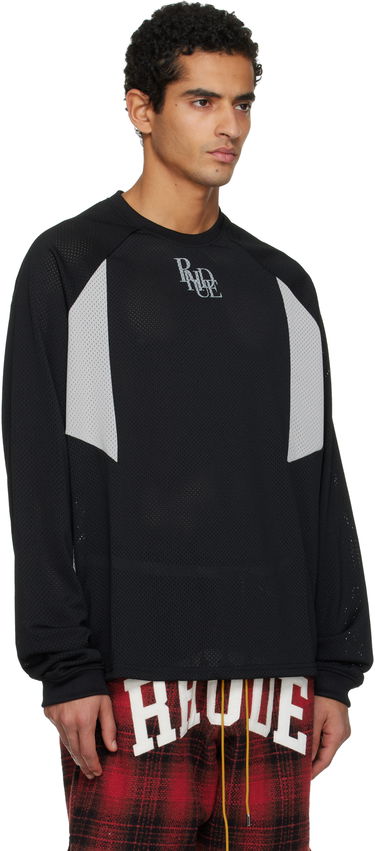 Тениска Rhude Mesh Moto LS T-shirt Черно | RHPF25SR03012, 1