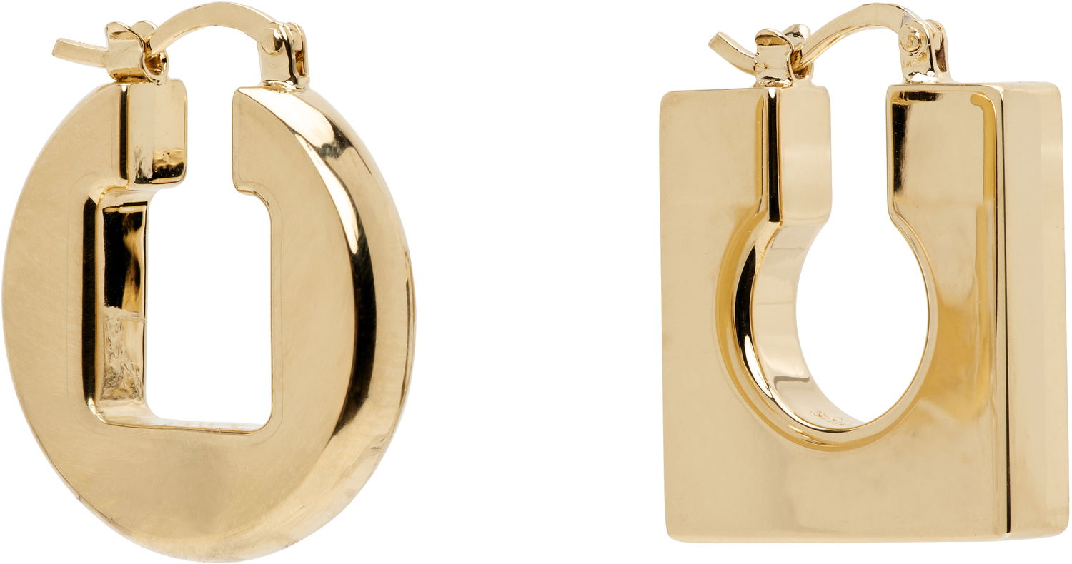 Обеци Jacquemus JACQUEMUS 'The Rond Carée' Asymmetric Hoop Earrings Металик | 23HJWW00567AOT4005, 1
