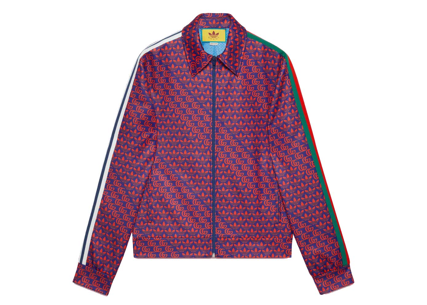 Яке Gucci adidas x Double G and Trefoil Print Jacket Blue/Red Лилаво | 692112 XJEKV 4711, 0
