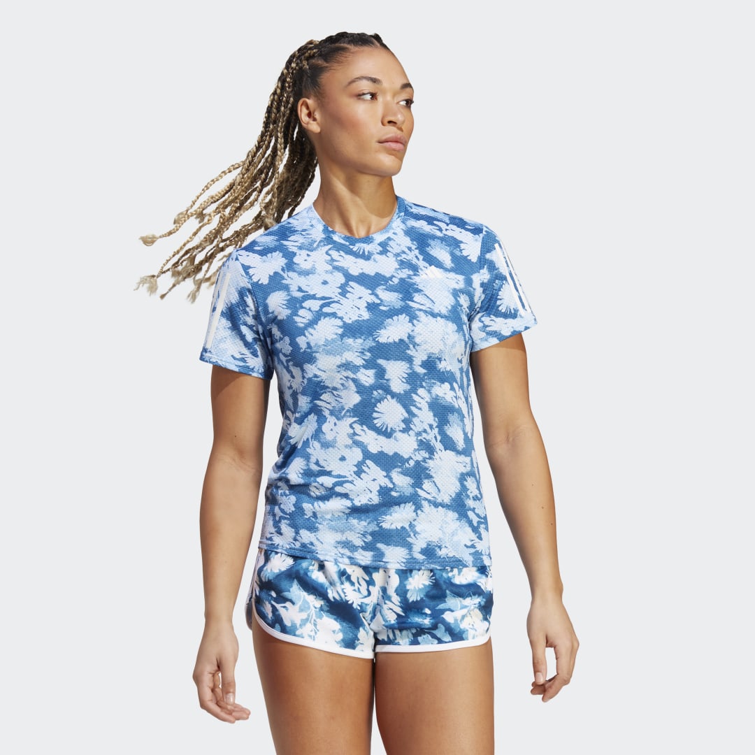 Тениска adidas Performance Own the Run Summer Cooler Running Тюркоазено | HP0480, 1