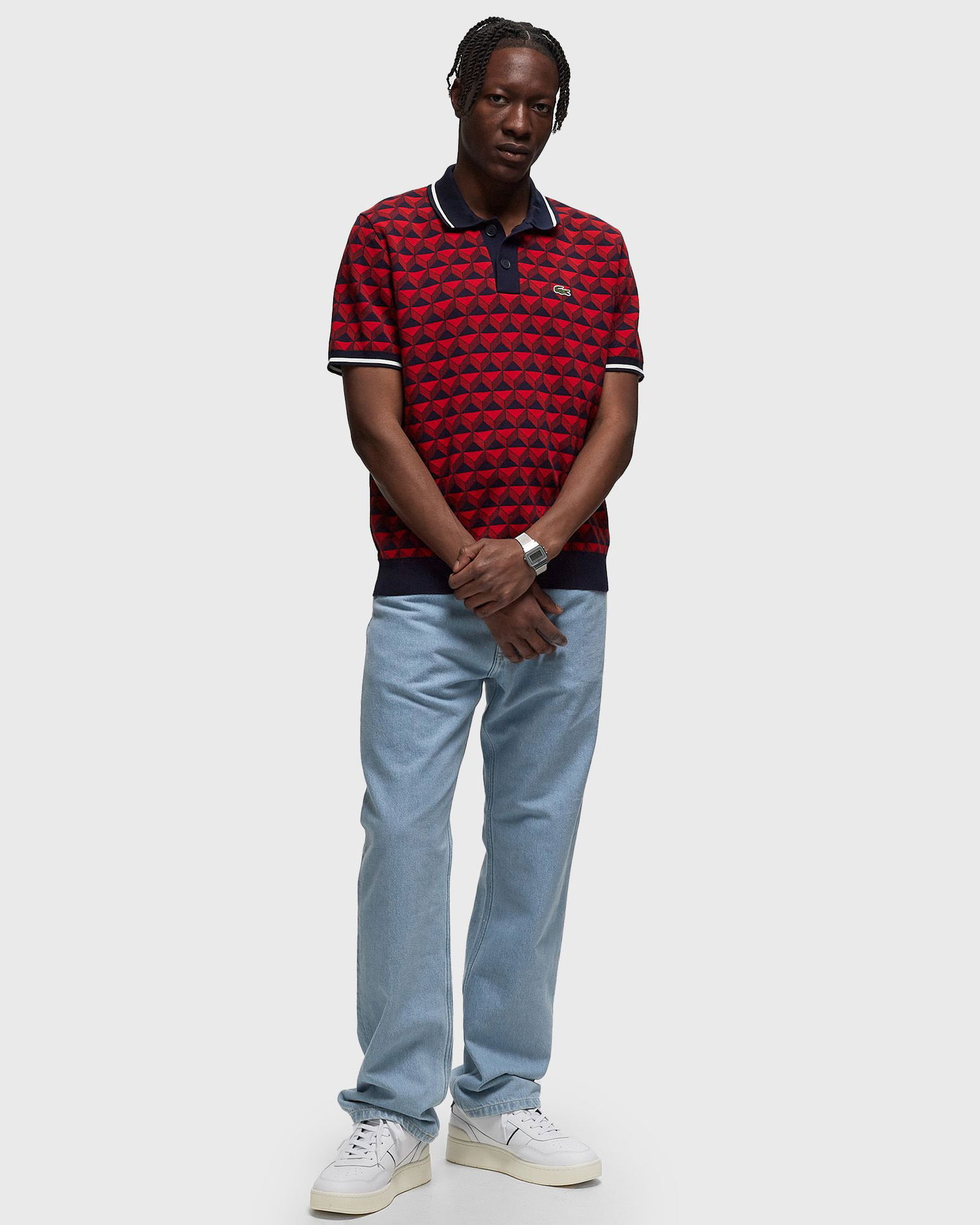 Пуловер Lacoste ROBERT GEORGE MOTIF POLO COLLAR SWEATER Червено | AH7672-IKL, 1