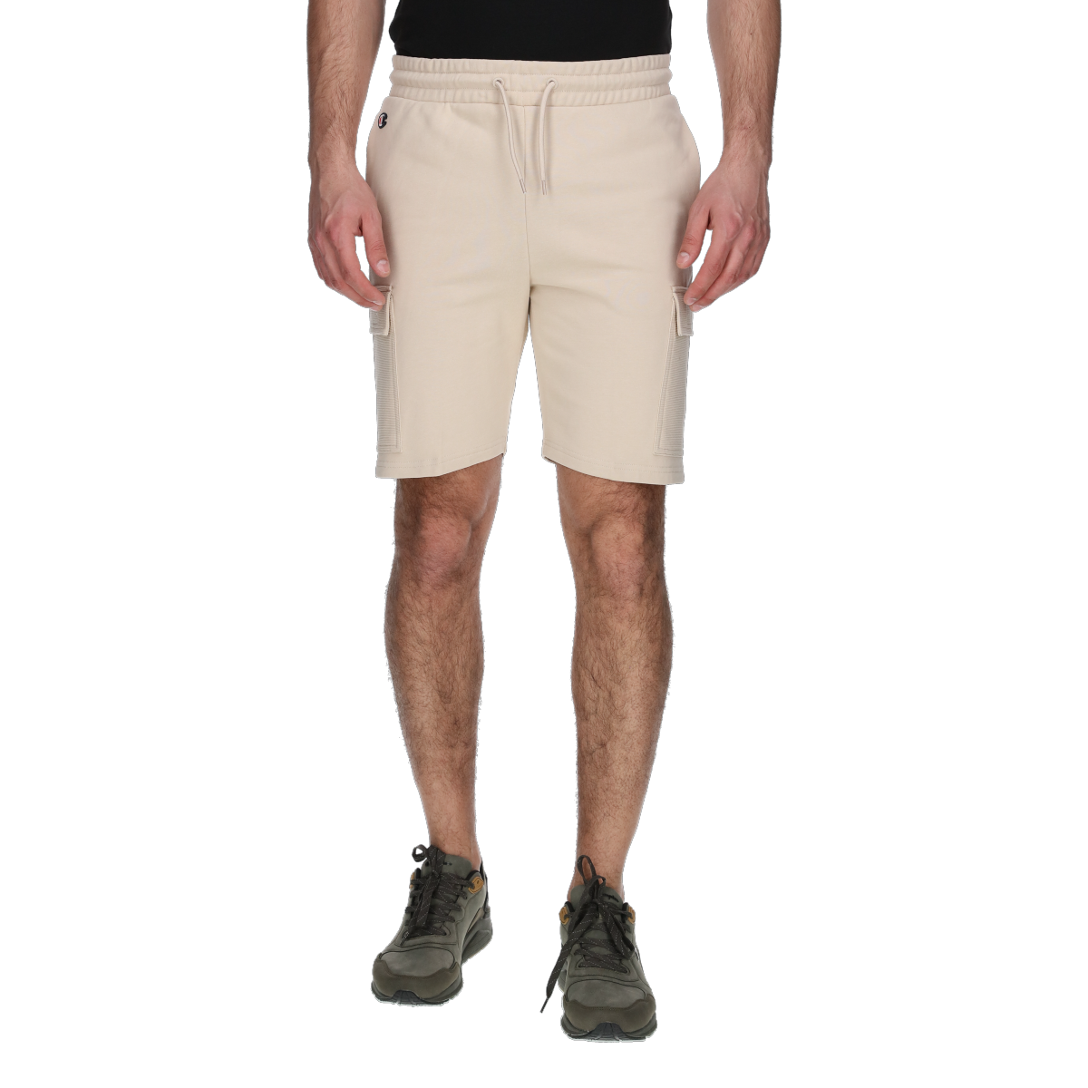 Къси панталони Champion Fleece Drawstring Cargo Shorts with Ribbed Panels Бежово | 221531-MS073, 0