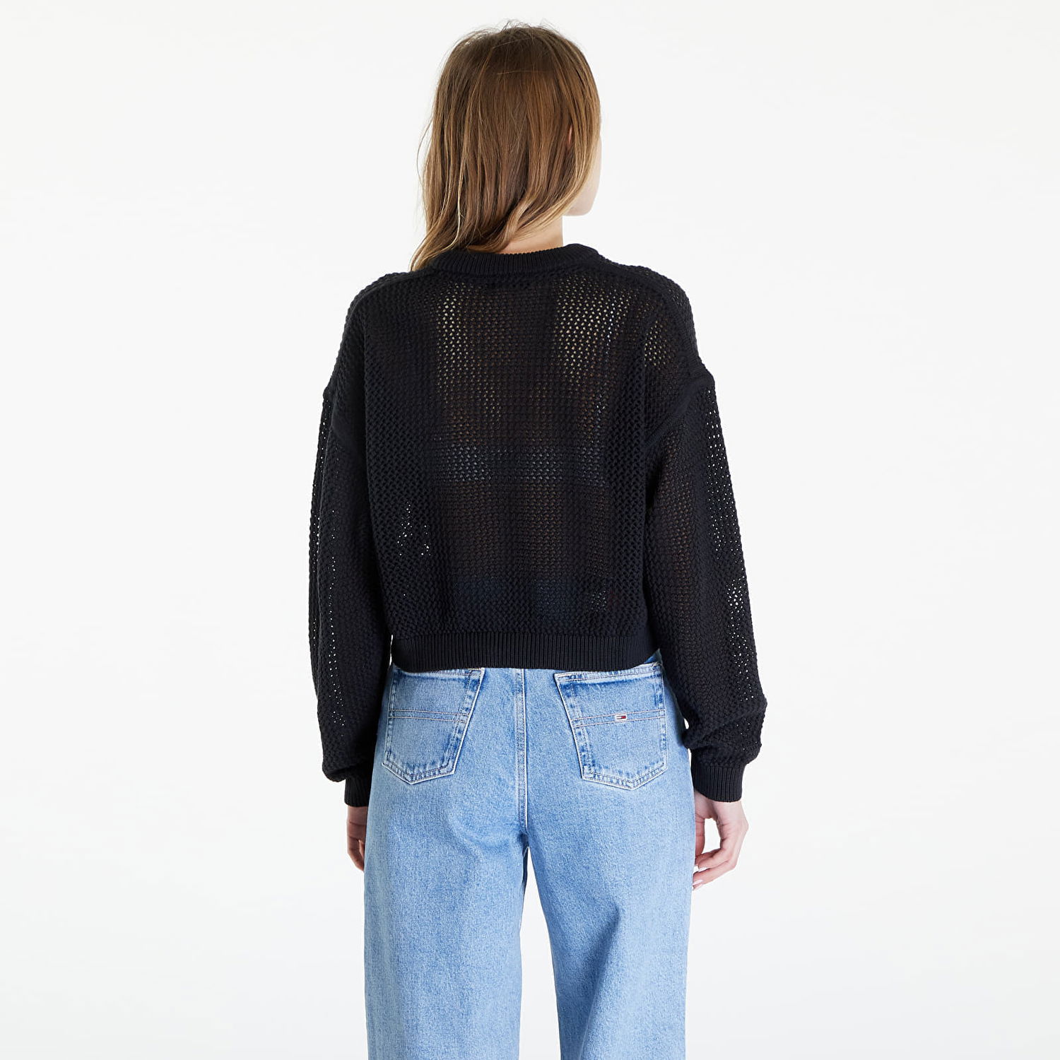 Пуловер Tommy Hilfiger Open Stitch Flag Sweater Black Черно | DW0DW17755 BDS, 1