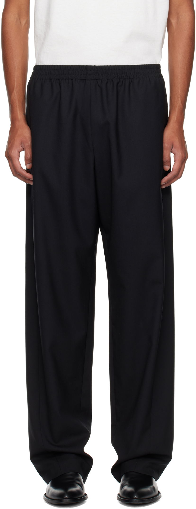 Панталони The Row Konan Elastic Waist Trousers Черно | 803-W3464