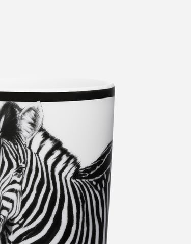 Домашен декор Dolce & Gabbana Porcelain Water Glass With Zebra Print Бяло | TCB031TCA47UZ004, 2