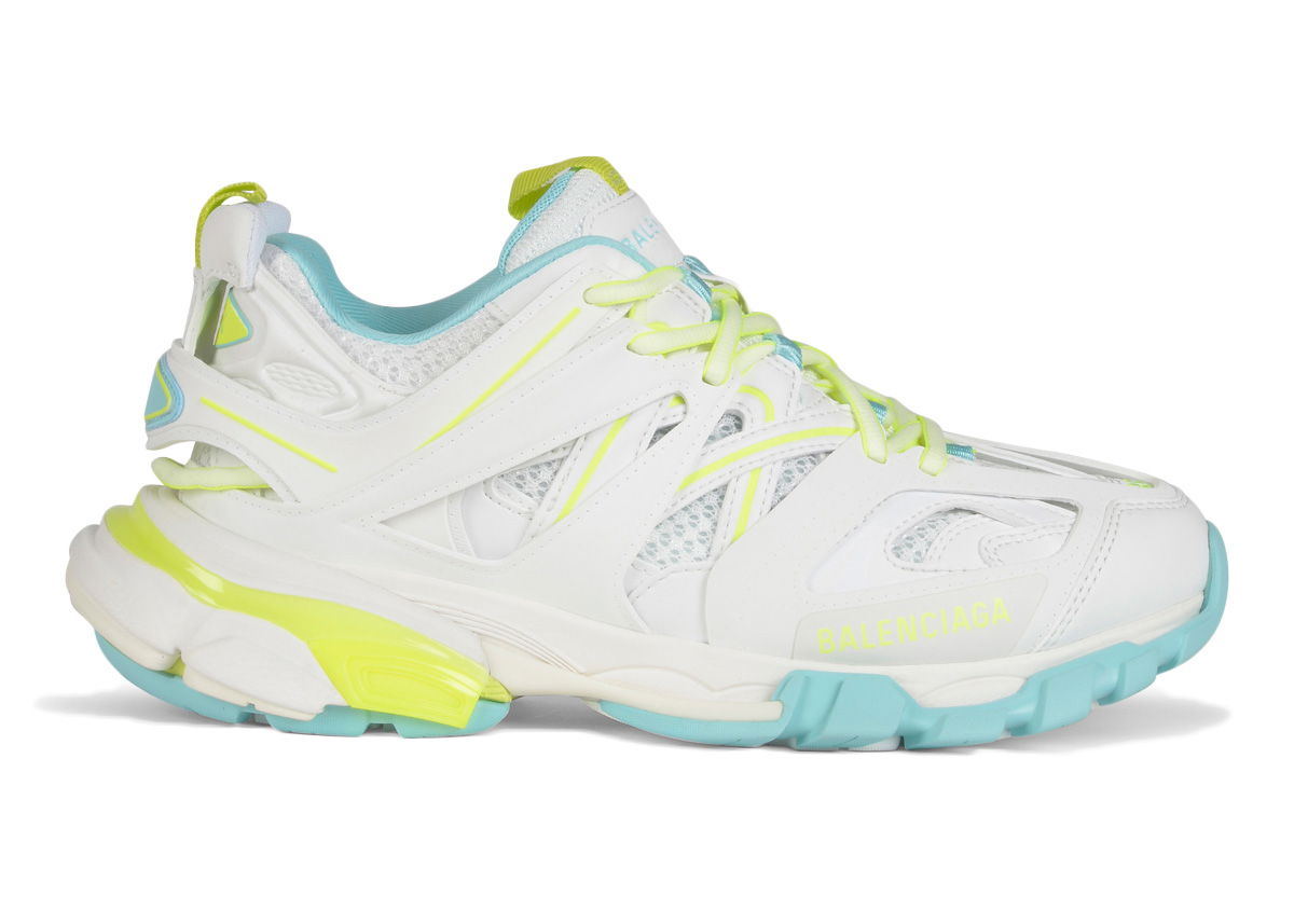 Кецове и обувки Balenciaga Track White Fluorescent Yellow Turquoise W Бяло | 542436W3AC69704, 0