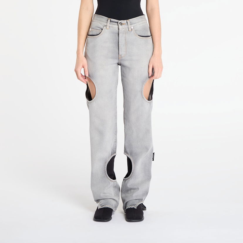Дънки Off-White Meteor Cut-Out Straight-Leg Denim Pants Сиво | OWYA06AF25DEN0011200