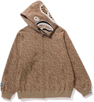 Суитчър BAPE Bape Sport Monogram Shark Full Zip Hoodie Beige Бежово | 1J80115054-BEI, 1