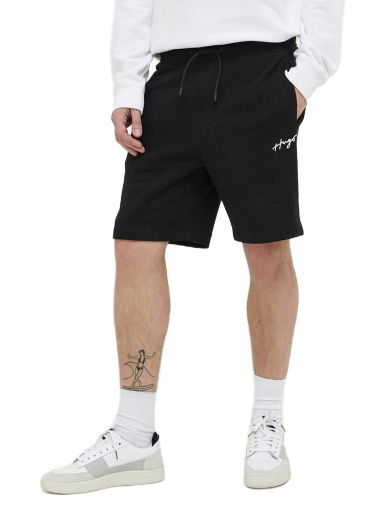 Къси панталони BOSS Cotton Terry Handwritten Logo Shorts Черно | 50486438