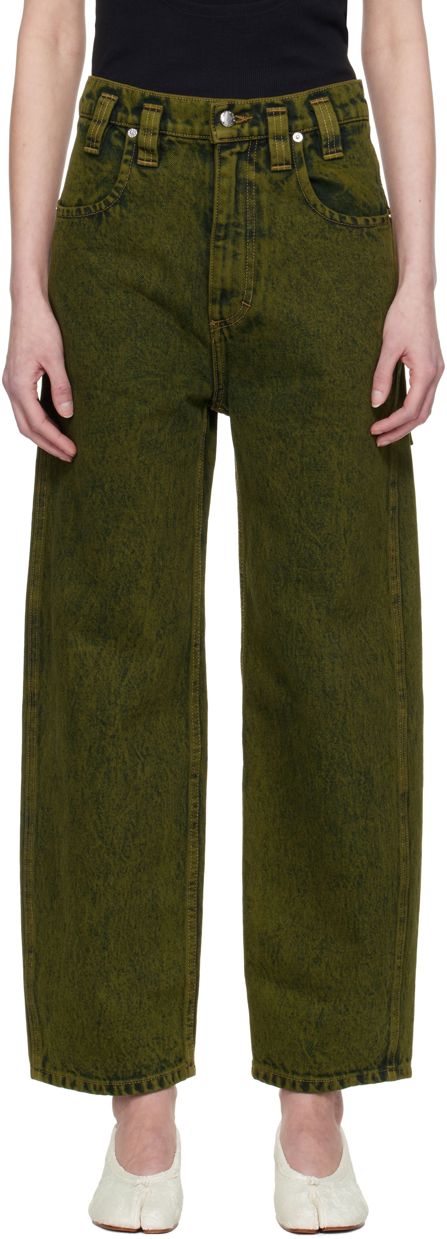 Дънки Eckhaus Latta Eckhaus Latta Baggy Jeans Зелено | 555-EL-PS25-B -, 0