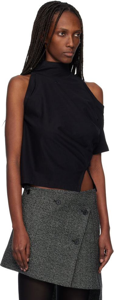 Тениска Courrèges Courrèges Twisted Jersey T-shirt Черно | 425JTS231JS0233, 1