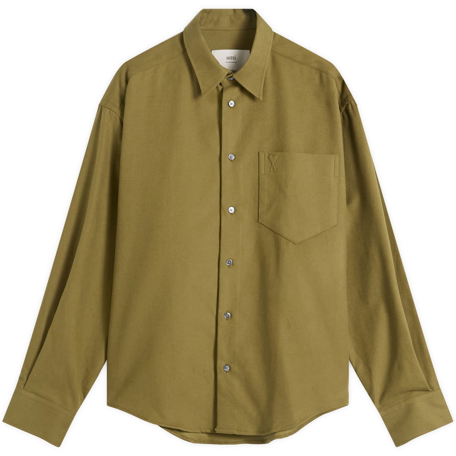 Риза AMI Brushed Cotton Oxford Boxy Shirt, Size Large Зелено | H25USH766-CO0056-298H25, 0
