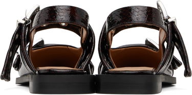 Колани GANNI GANNI Snake Buckle Flats Кафяво | S2951, 1