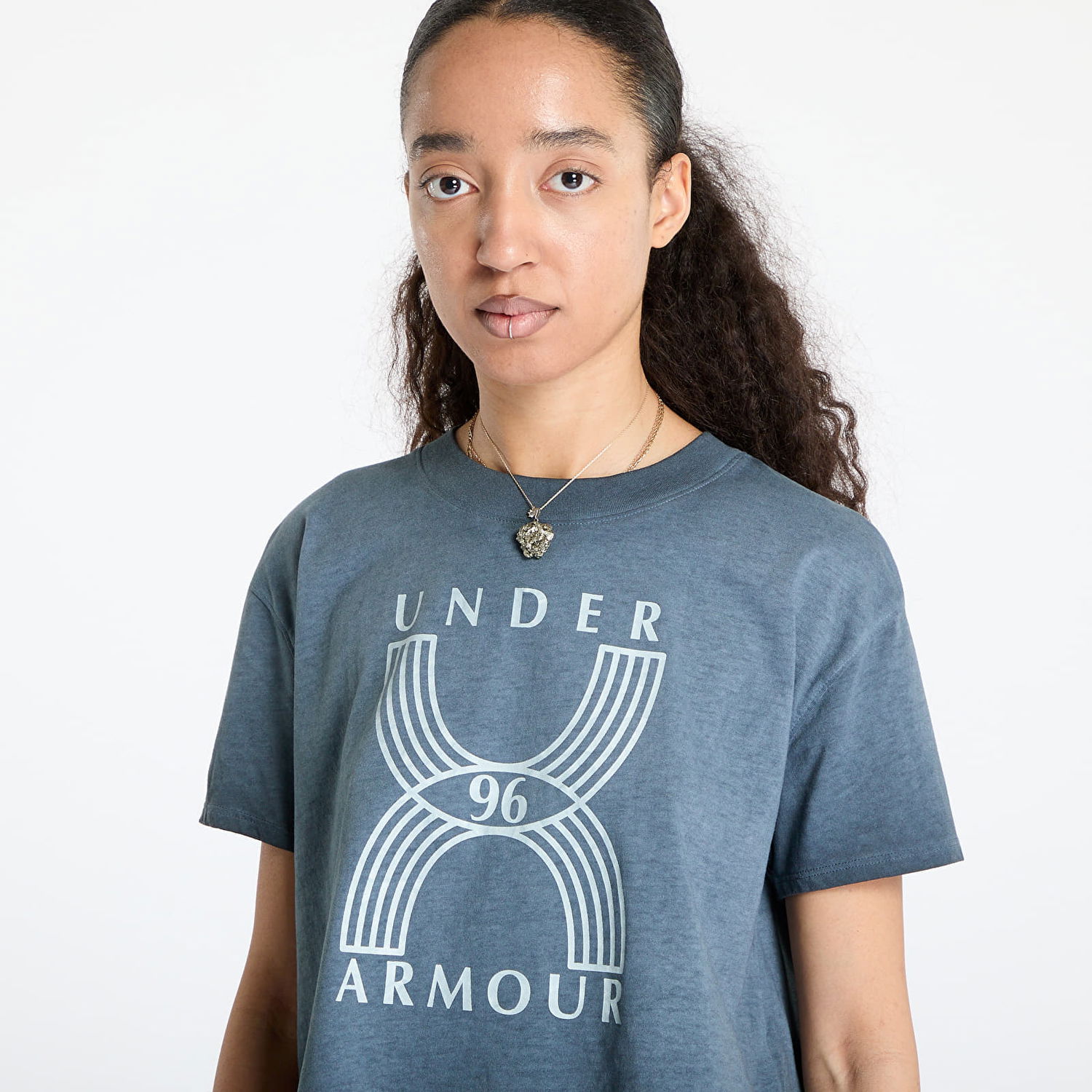 Съкратен топ Under Armour Under Armour Run 96 Graphic Crop Top Сиво | 1389568-001, 1