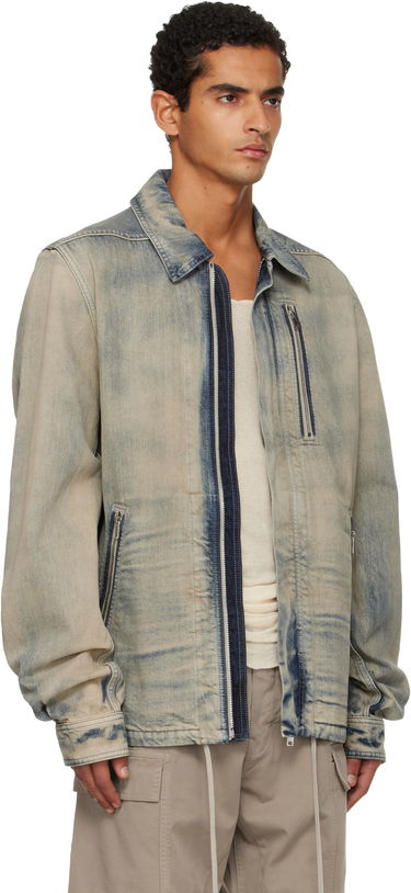 Яке Rick Owens DRKSHDW Concordians Concealed Zipfront Denim Jacket Синьо | DU02E7775 DMP, 1