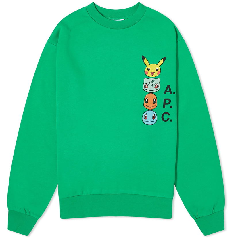 Пуловер A.P.C. Pokémon x The Crewneck Зелено | COGVF-F27861-KAA