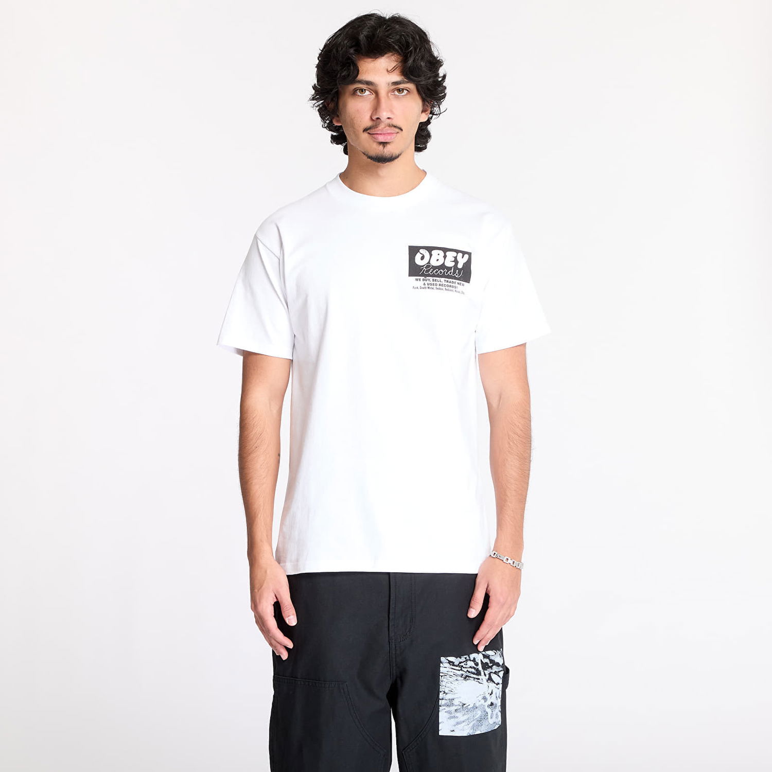 Тениска OBEY Records T-Shirt White Бяло | 165263981-WHT, 0