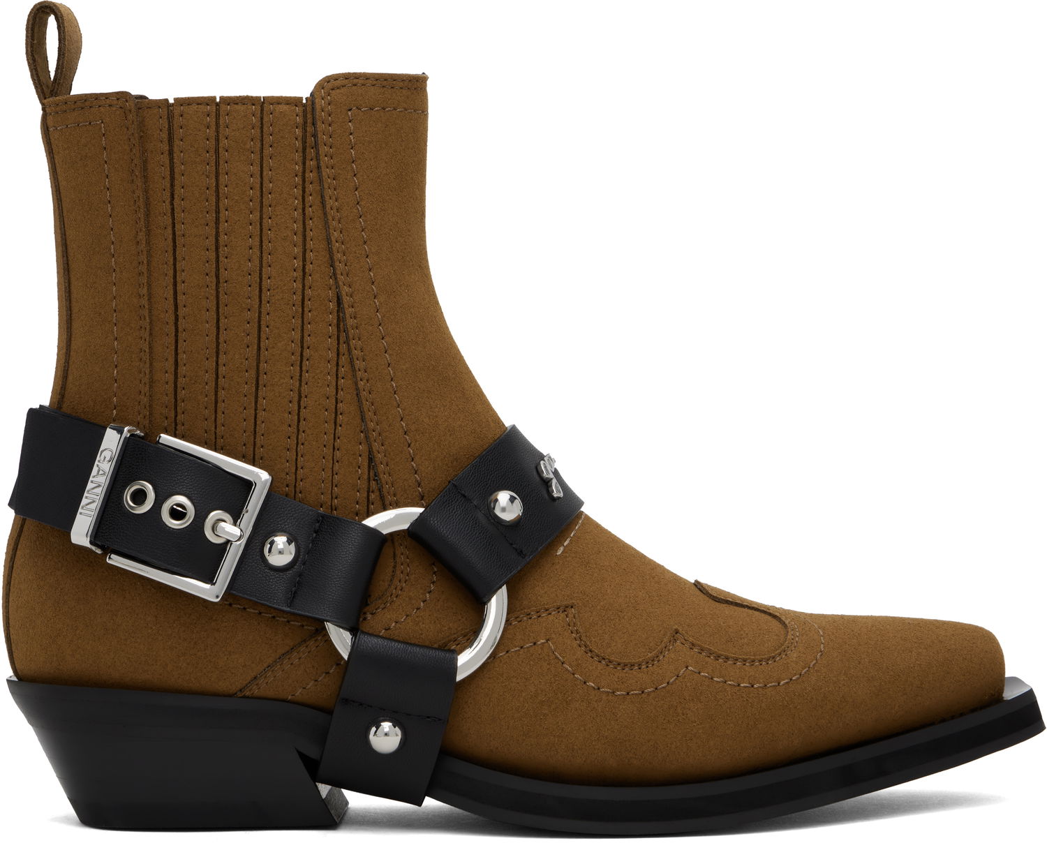 Кецове и обувки GANNI GANNI Low Cut Western Chelsea Boots Кафяво | S2747, 0