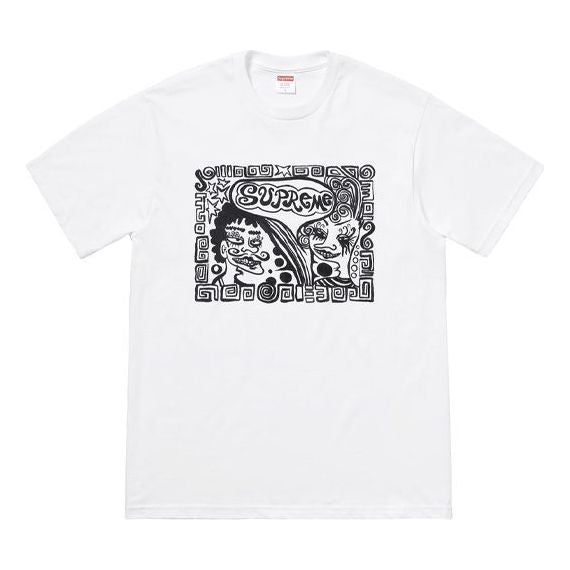 Тениска Supreme FW18 Faces Short Sleeve T-Shirt Бяло | SUP-FW18-469, 0