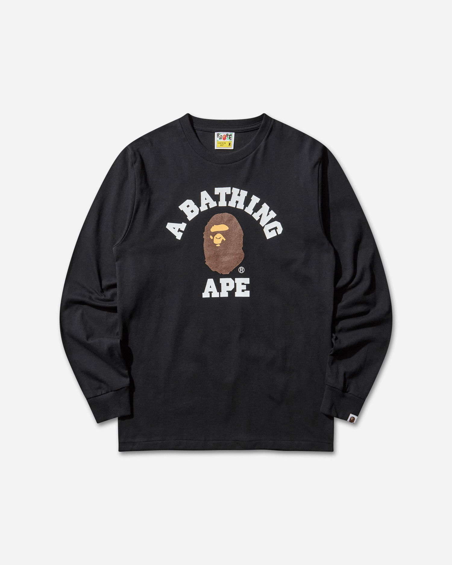 Тениска BAPE College Longsleeve T-Shirt Черно | 1L80111001 BLACK, 1