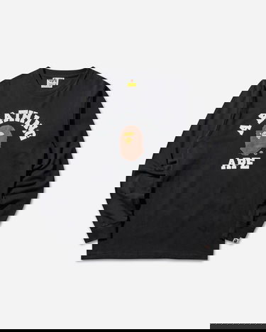Тениска BAPE College Longsleeve T-Shirt Черно | 1L80111001 BLACK, 1