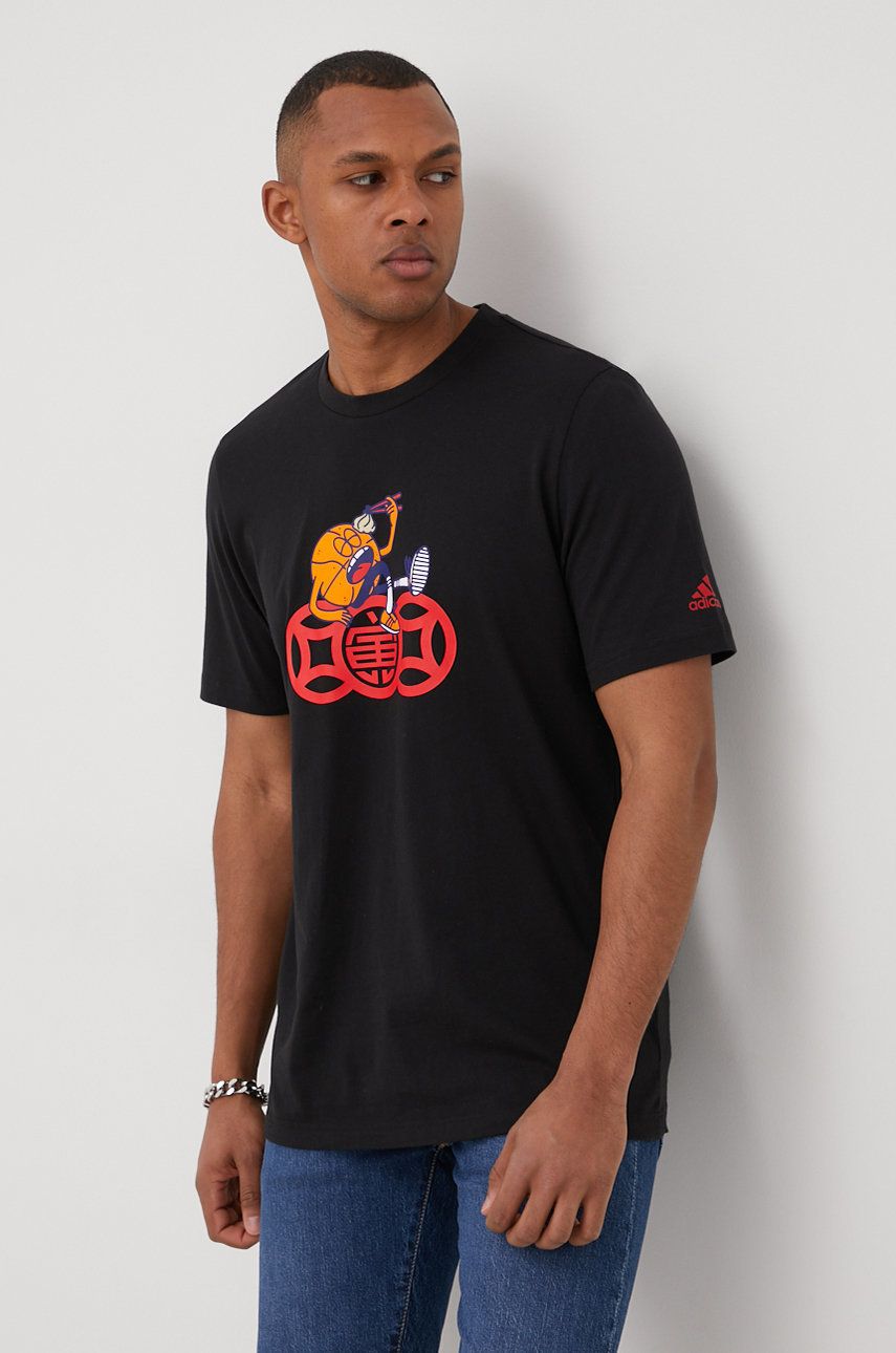 Тениска adidas Performance Cotton T-Shirt Черно | HC6888, 0