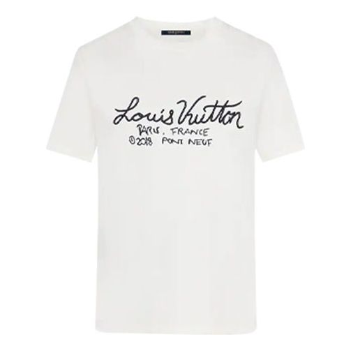 Тениска Louis Vuitton Embroidered  T-Shirt Бяло | 1A7XNE