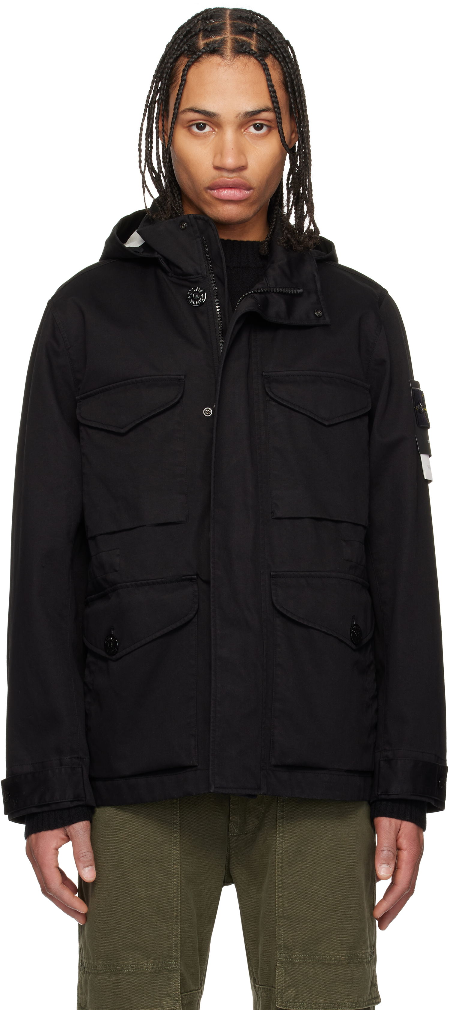 Парка Stone Island Stone Island Field Raso Gommato 3L Jacket Черно | K1S15 4100064 S0034, 0