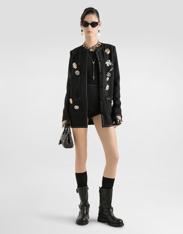 Яке Dolce & Gabbana Dolce & Gabbana Single-breasted Double Crêpe Brooch-Embellished Jacket Многоцветен | F27EEZFU2L8N0000, 1