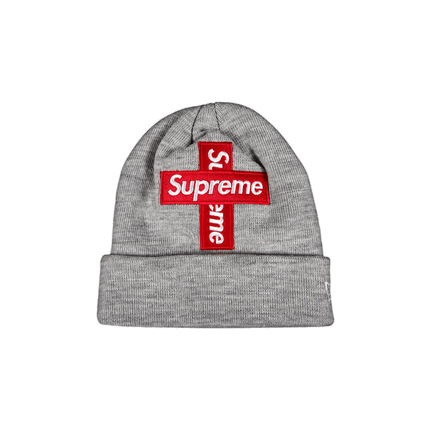Шапка Supreme New Era x Cross Box Logo Beanie Сиво | FW20BN14 HEATHER GREY, 0