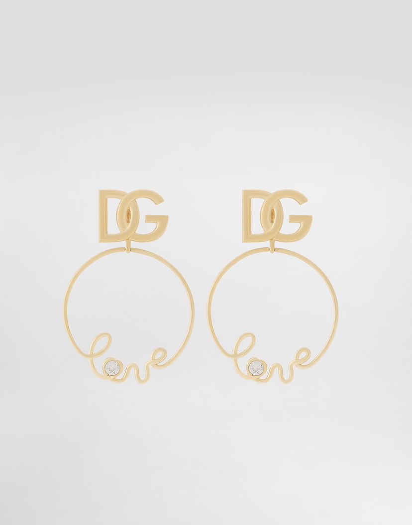 Обеци Dolce & Gabbana Dolce & Gabbana Clip-on 'love' Earrings with DG Logo Металик | WEP2L8W1111ZOO00