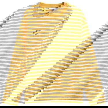 Тениска MAISON KITSUNÉ Maison Kitsuné Fox Head Marin Long Sleeve T-Shirt, Size Large Жълто | NM00106KJ0044-B762, 0