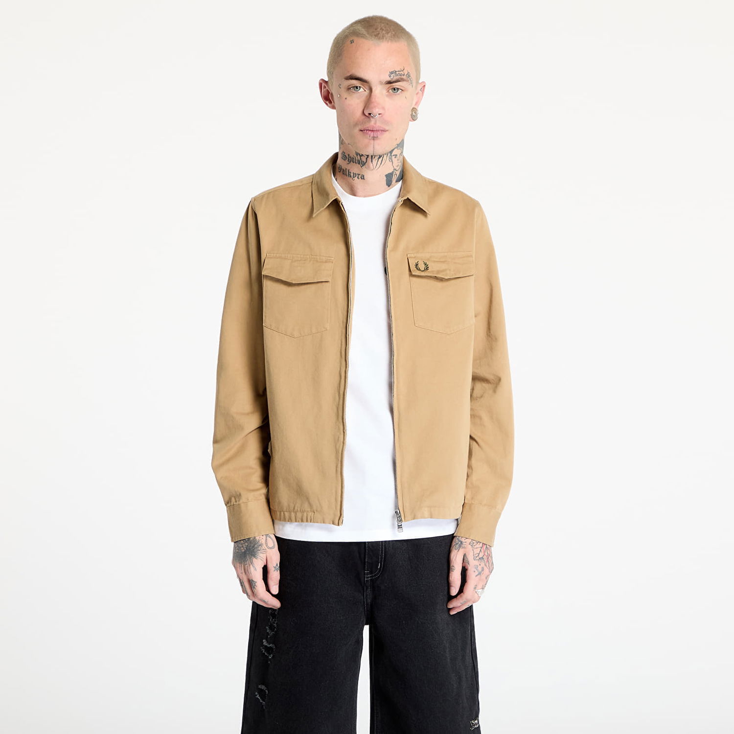 Яке Fred Perry Fred Perry Men's Twill Zip-Through Overshirt Бежово | M9833 363, 0