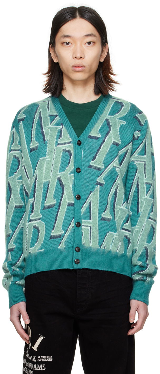Пуловер AMIRI Repeat Cardigan Синьо | PS24MKC002, 0