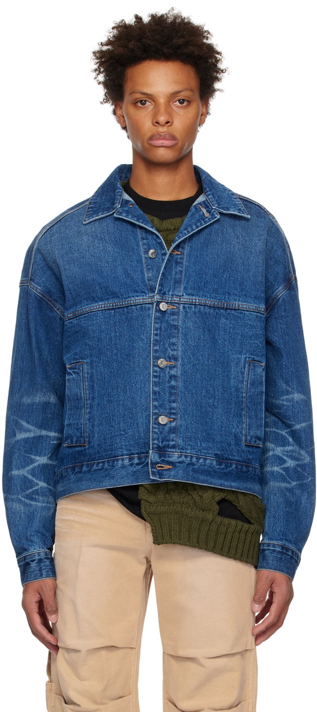 Яке We11done We11done Printed Denim Jacket Синьо | WD-DJ3-22-376-U-BL, 0