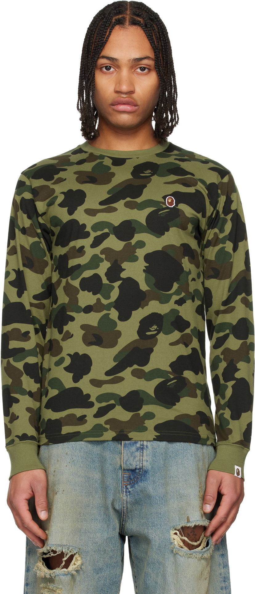 Тениска BAPE 1st Camo One Point Long-Sleeve T-Shirt Многоцветен | 001LTL801009M