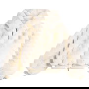 Faux Fur Shrunken Hoodie Jacket, Size X-Small