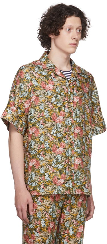 Риза Erdem Floral-Print Short Sleeve Shirt Зелено | MV22_503MLFL PHILIP SHIRT, 1