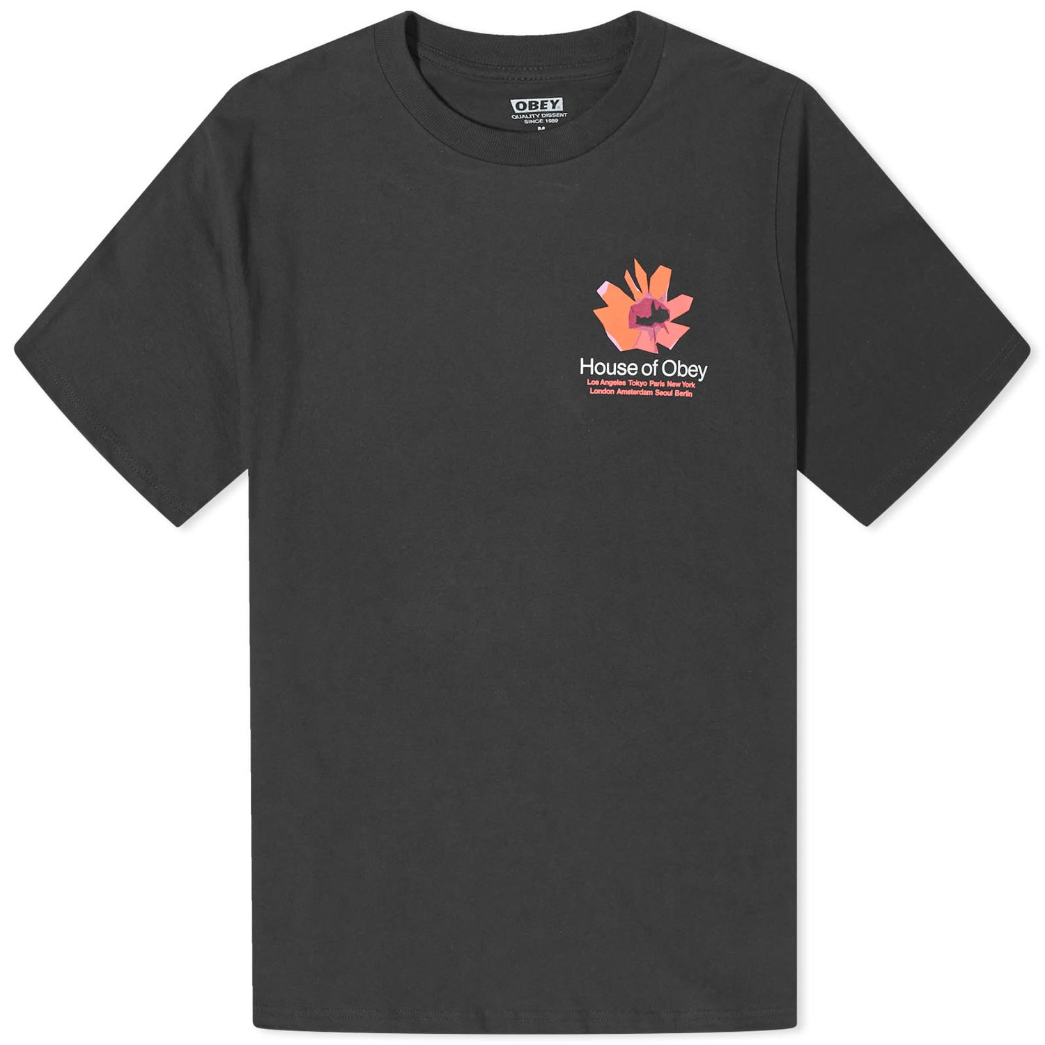 Тениска OBEY House of Floral Черно | 165263709-BLK, 0