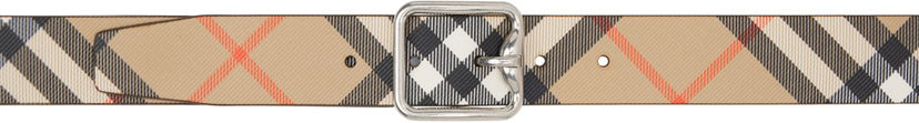 Колани Burberry Beige Reversible Check B Buckle Belt Бежово | 8092046