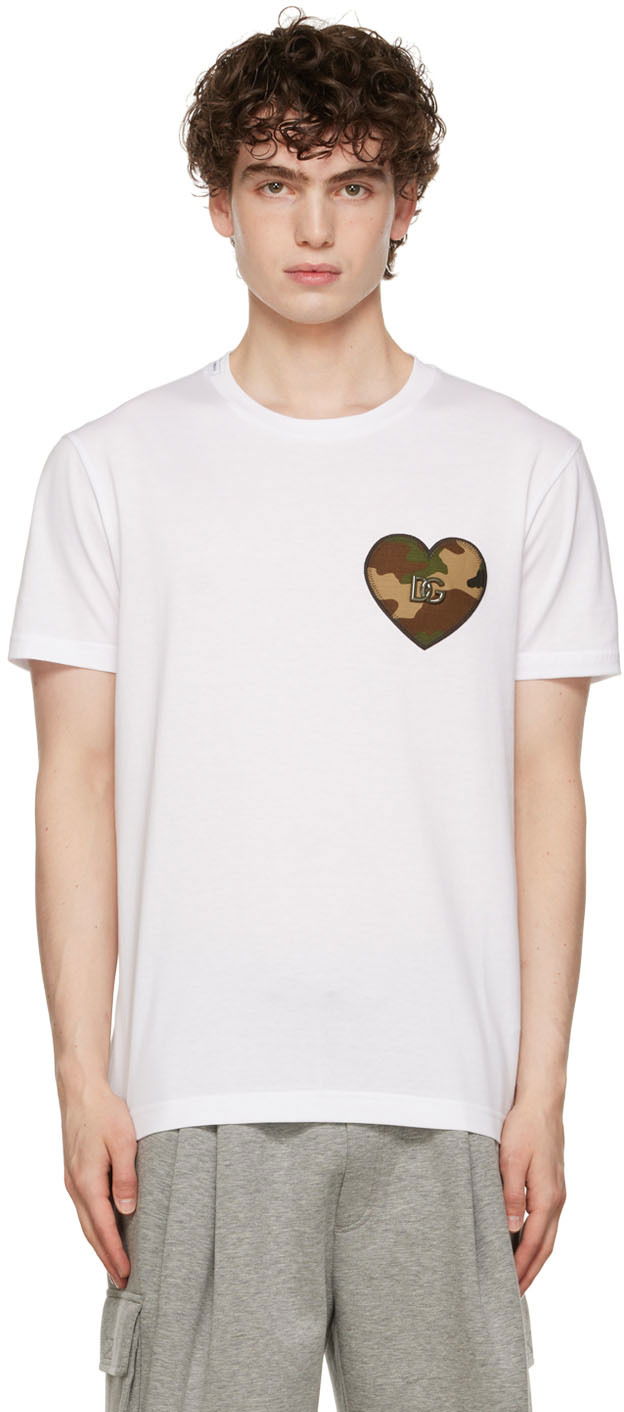 Тениска Dolce & Gabbana White Reborn To Live T-Shirt Бяло | G8NV2Z G7BZN